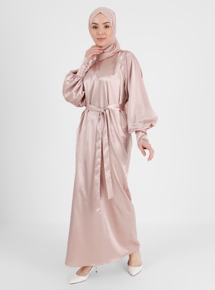 Pink - Crew neck - Unlined - Modest Dress - Nuum Design