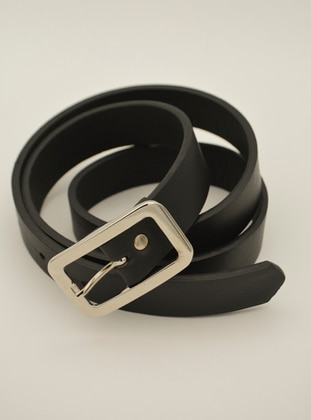 Black Leather Look Belt Black