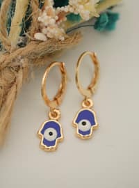 Evil Eye Bead Mini Earrings Gold Color