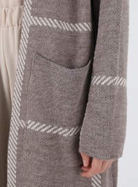 Pocket Detailed Sweater Cardigan Mink Beige