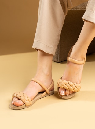 Sandalet - Nude - Pembe Potin