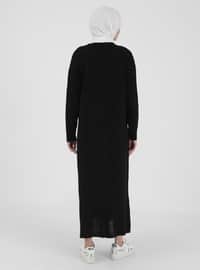 Crew Neck Sweater Modest Dress Black