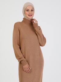 Biscuit - Unlined - Polo neck - Knit Dresses
