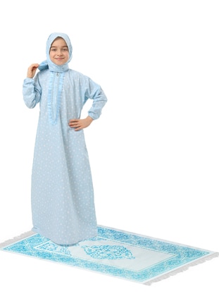 Cotton - Turquoise - Girls` Prayer Dress - ELANESA