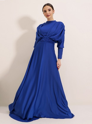 Saxe - Fully Lined - Polo neck - Modest Evening Dress - By Saygı