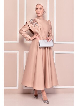 Mink - Modest Evening Dress - Moda Merve