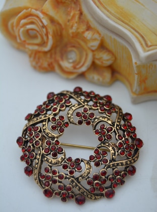 Special Design Ruby Brooch Red