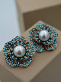 Special Design Turquoise And Pearl Earrings