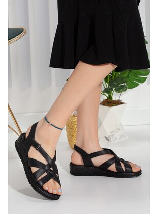 Black - Sandal - Sandal - Artı Artı Ayakkabı