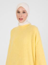 Yellow - Crew neck - Unlined - Knit Tunics