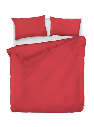 Red - Duvet Set: 2 Pillowcases & 1 Duvet Cover - Eponj