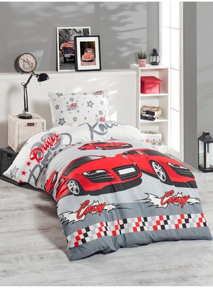 1000gr - Red - Duvet Set: 2 Pillowcases & 1 Duvet Cover - Eponj