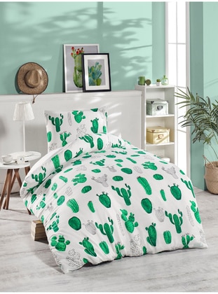 1000gr - Green - Duvet Set: 2 Pillowcases & 1 Duvet Cover - Eponj
