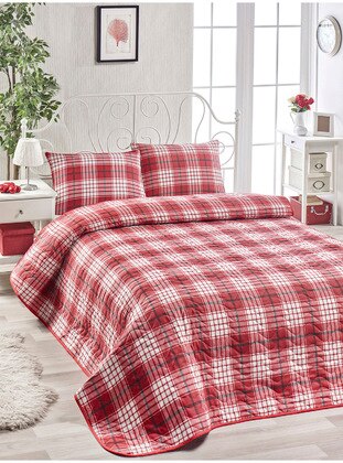 Red - Cotton - Bed Spread - Eponj