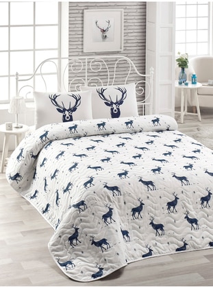 Navy Blue - Cotton - Bed Spread - Eponj