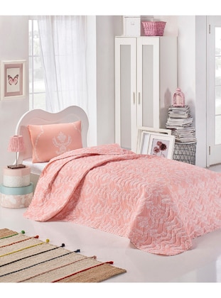 Quilted Bedspread Set Single Pure Powder