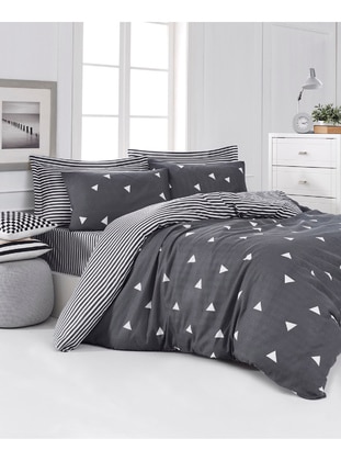 Easy Ironing Duvet Cover Double Triangle Gray