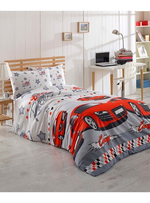 Easy Ironing Duvet Cover Set Single Crazy - Red