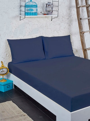 1000gr - Navy Blue - Bedsheet Set: 2 Pillowcases & Bedsheet - Eponj