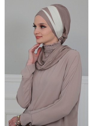 Mink Cream-Beige Combed Cotton Instant Hijab Instant Scarf