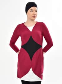 Maroon - Fully Lined - Half Coverage Swimsuit
