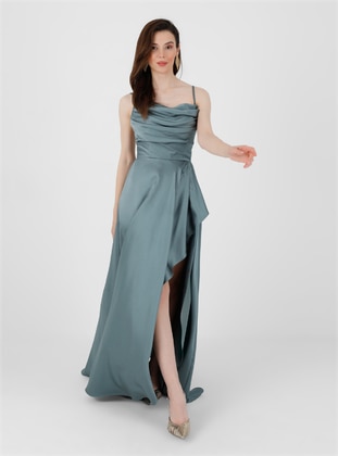 Unlined - Mint - Evening Dresses - Drape