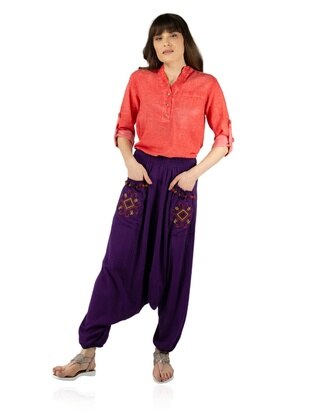 Purple - Pants - ELİŞ ŞİLE BEZİ