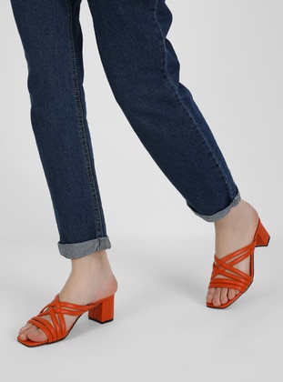 Orange - Sandal - High Heel - Slippers - Snox