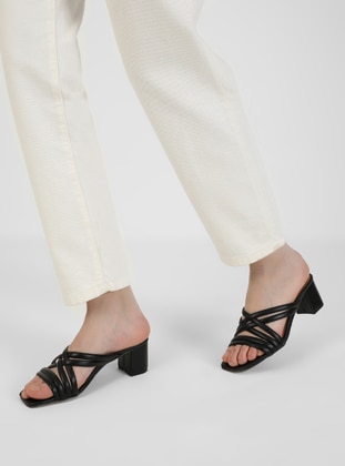 Black - Sandal - High Heel - Slippers - Snox