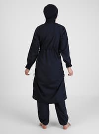 Burkini Full Covered Swimsuit Navy Blue With Adjustable Stoppers