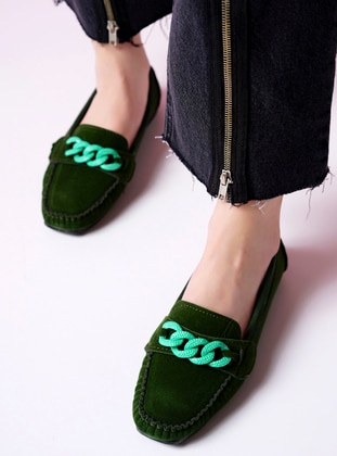 Green - Flat - Flat Shoes - Ayakkabı Havuzu