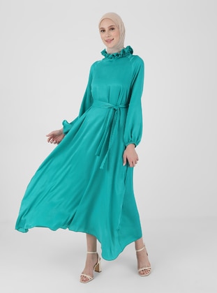 Green Almond - Modest Evening Dress - Efkeyem