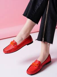Red - Flat - Flat Shoes