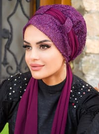 زهري - من لون واحد - من لون واحد - حجابات جاهزة