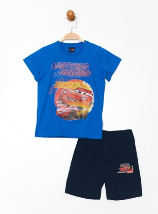 Printed - Crew neck - Saxe - Boys` Suit - CARS