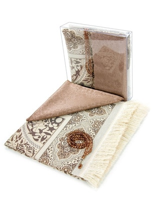 Special In A Box Covered Prayer Rug Set Brown