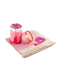 Special Cylinder Box Set With Prayer Rug And Pearl Rosary Tasbih For My Only Mother - Pinkcolor