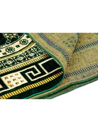 Green - Luxury Velvet Şipinger Prayer Rug with Prayer Beads Gift Green