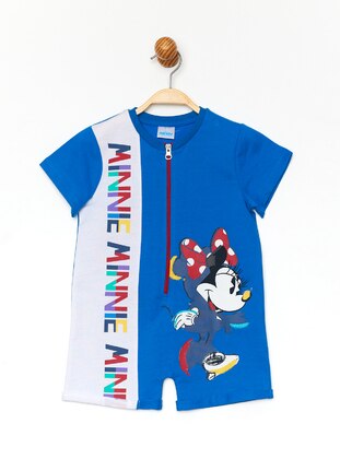 Saxe - Unlined - Printed - Crew neck - Cotton - Girls` Salopettes & Jumpsuits - Minnie Mouse
