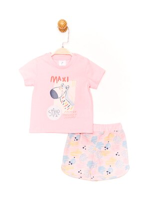 Multi - Crew neck - Unlined - Pink - Cotton - Baby Suit - Panolino