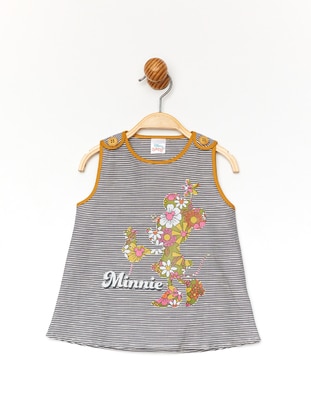 Multi - Crew neck - Unlined - White - Cotton - Baby Dress - Minnie Mouse