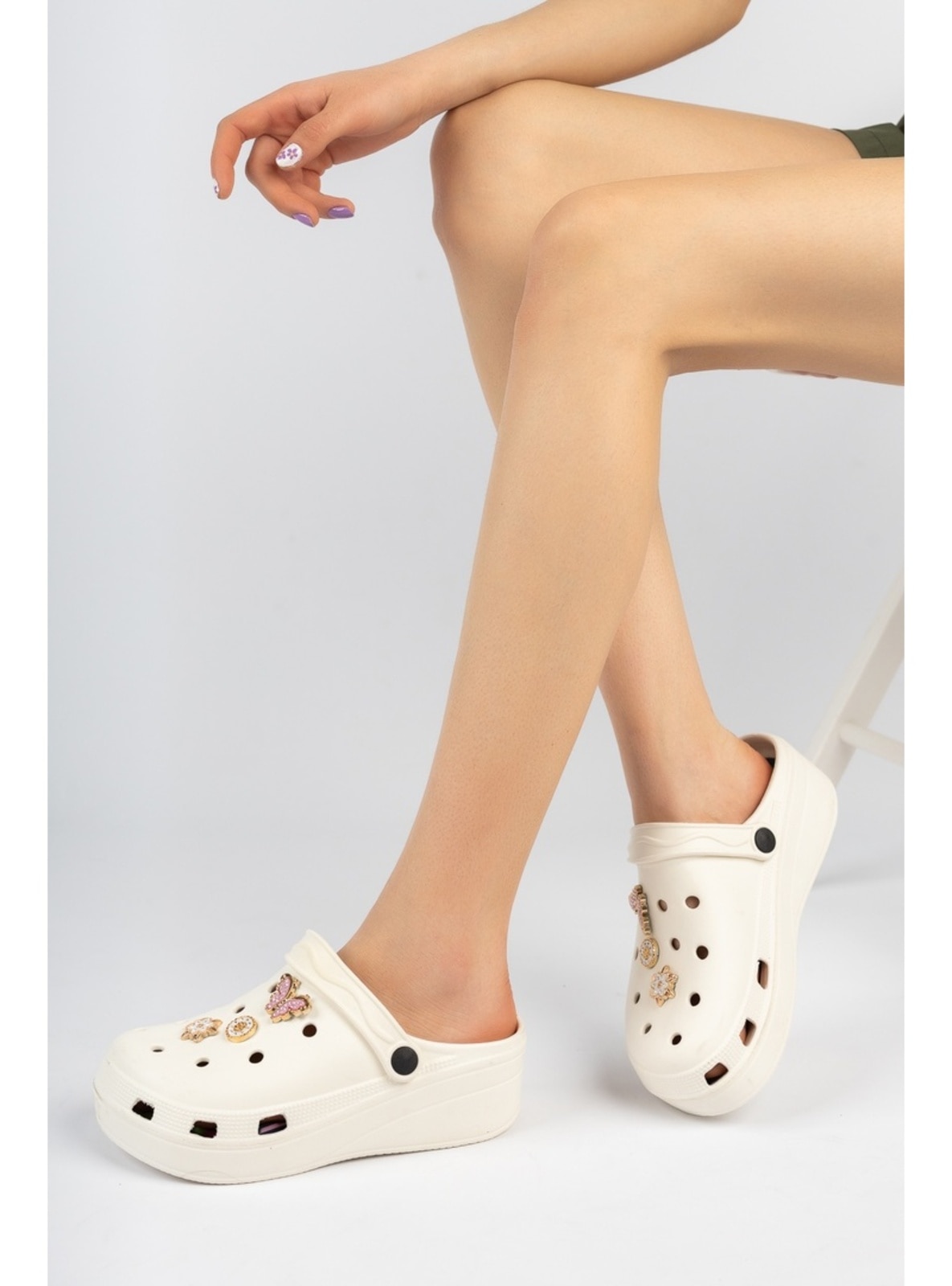 Women's Cros Slippers White