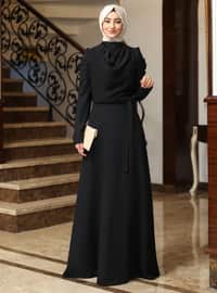Kardelen Hijab Evening Dress Black