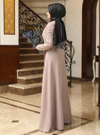 Kardelen Hijab Evening Dress Mink