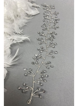 Silver Color Color Color Vella Beaded Bridal Crown Hair Accessory