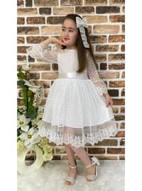 Dream Luxury Lace Girl's Dress Whıte