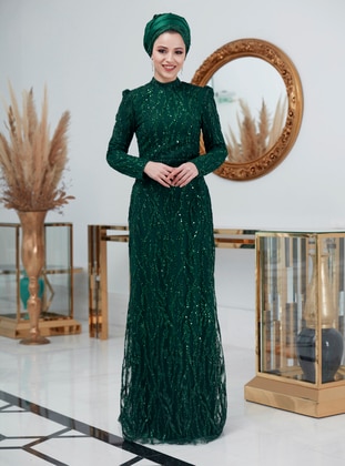 Emerald - Fully Lined - Modest Evening Dress - Aslan Polat