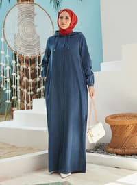 Hooded Abaya Blue