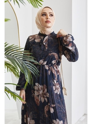 Navy Blue - Modest Dress - In Style