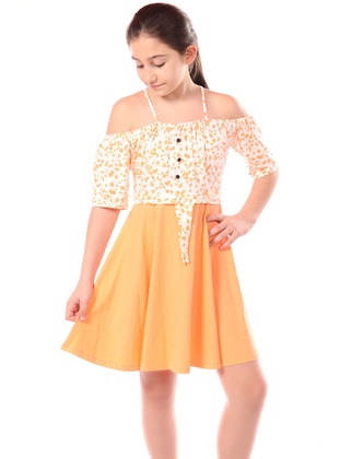 Orange - Girls` Dress - Toontoy